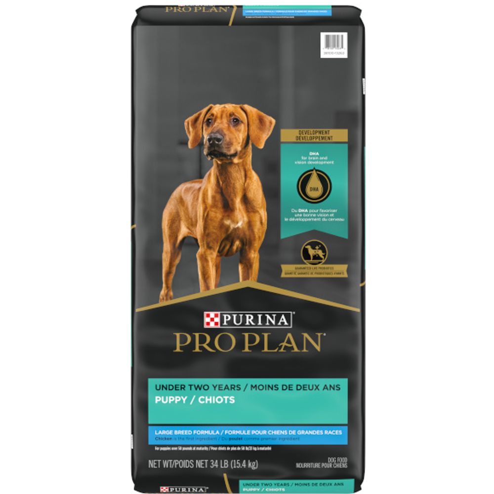 Purina Pro Plan, FOCUS Large Breed Chicken & Rice Formula Dry Puppy Food, 34 lb