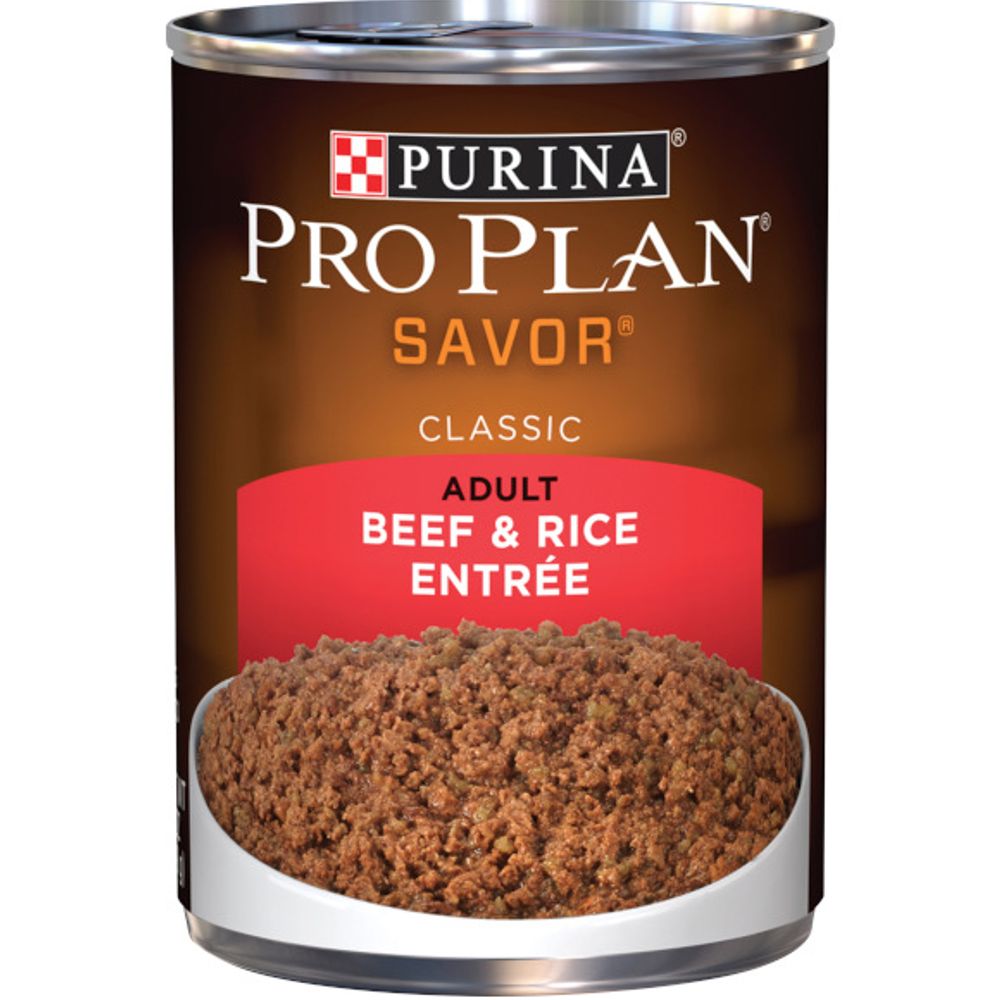 Purina Pro Plan, Complete Essentials Adult Beef & Rice Entrée Classic Wet Dog Food, 13 oz
