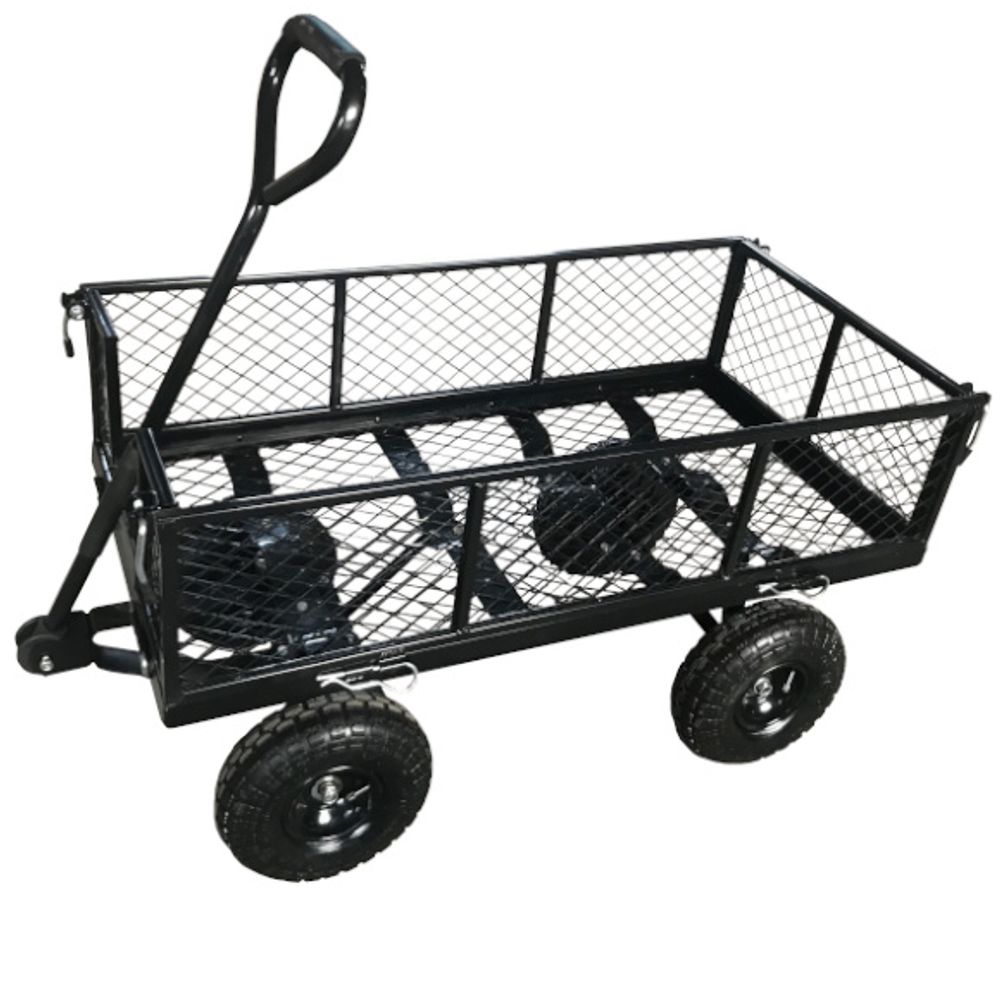 Metal Garden Cart with Fold-down Sides
