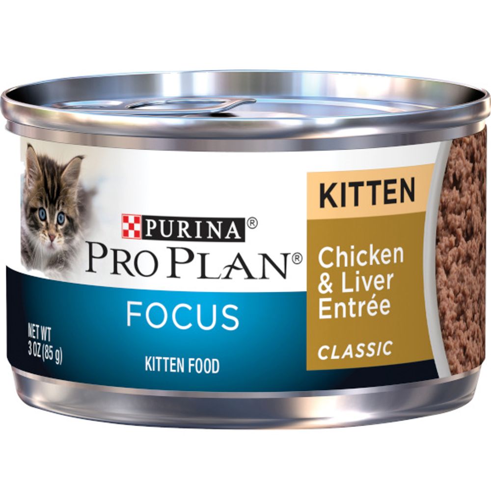 Purina Pro Plan, Kitten Chicken & Liver Entrée Classic Wet Cat Food, 3 oz