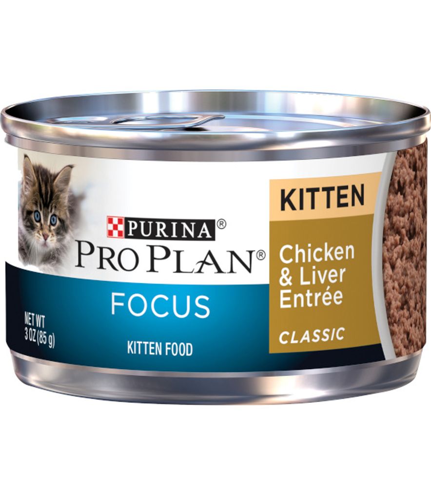 Purina Pro Plan, Kitten Chicken & Liver Entrée Classic Wet Cat Food, 3 oz