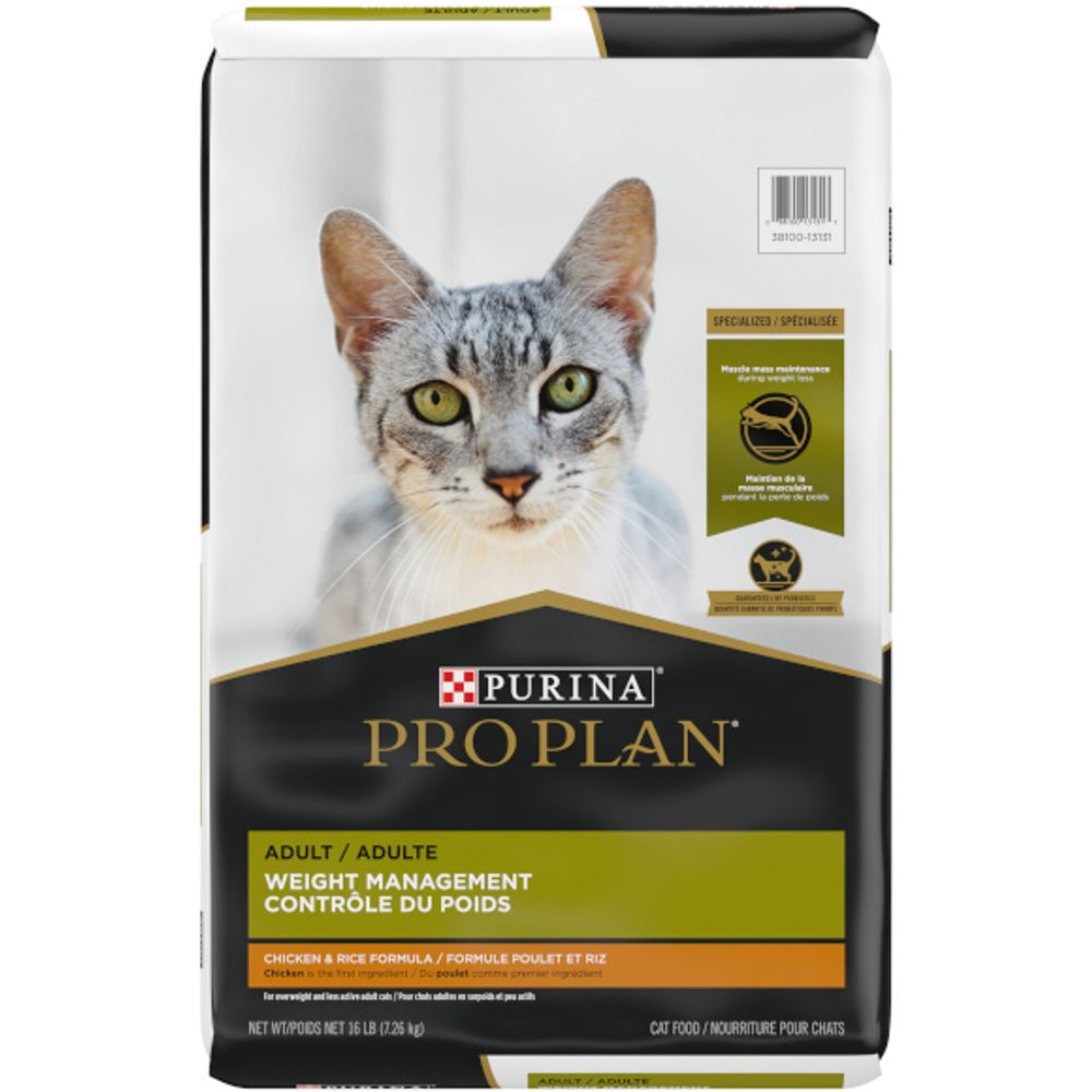 Purina Pro Plan Weight Control, High Protein Dry Cat Food, Weight Management Chicken & Rice Formula
