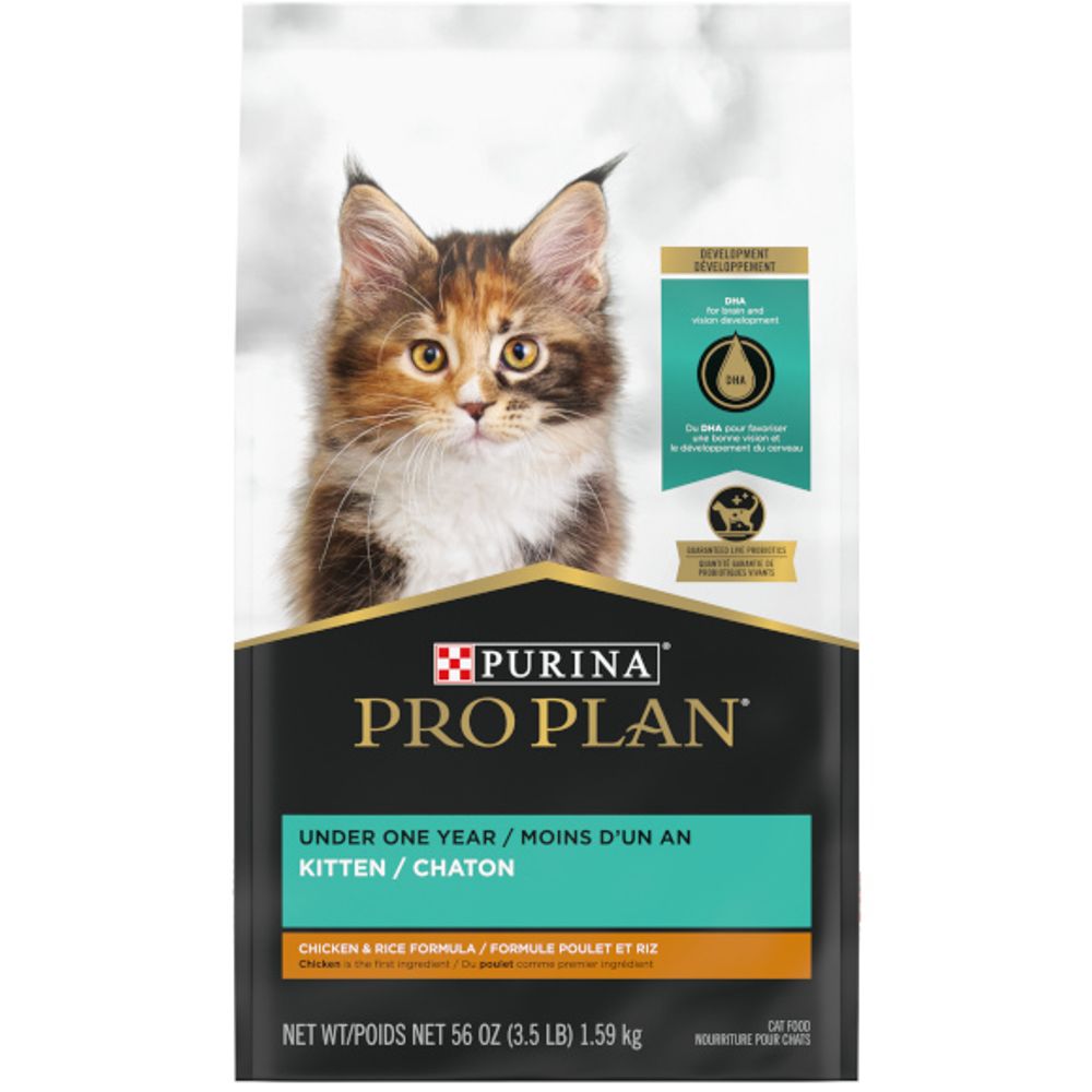 Purina Pro Plan With Probiotics, High Protein Dry Kitten Food, Chicken & Rice Formula 
