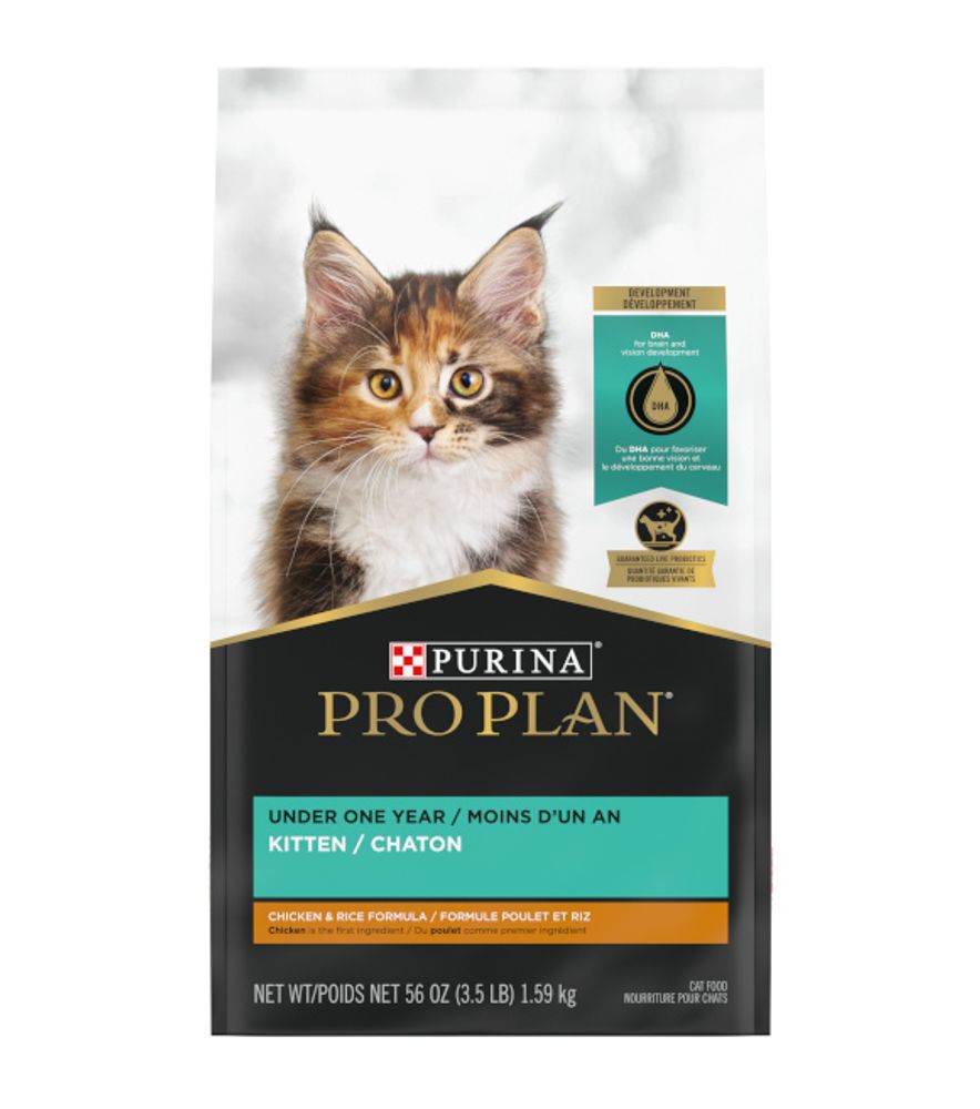 Purina Pro Plan With Probiotics, High Protein Dry Kitten Food, Chicken & Rice Formula