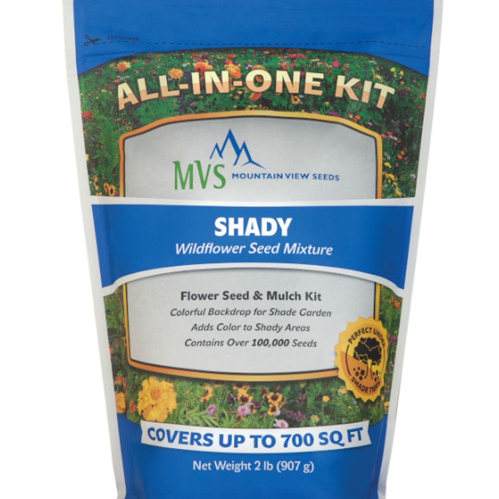 Mountain View Seeds, Wildflower Seed & Mulch Shade Mix, 2 lb - 2 lb