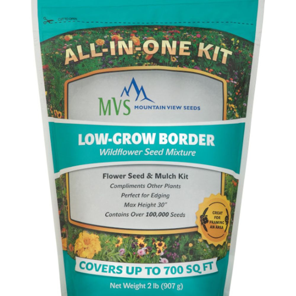 Mountain View Seeds, Low-Grow Border Wildflower Seed Mixture, 2 lb