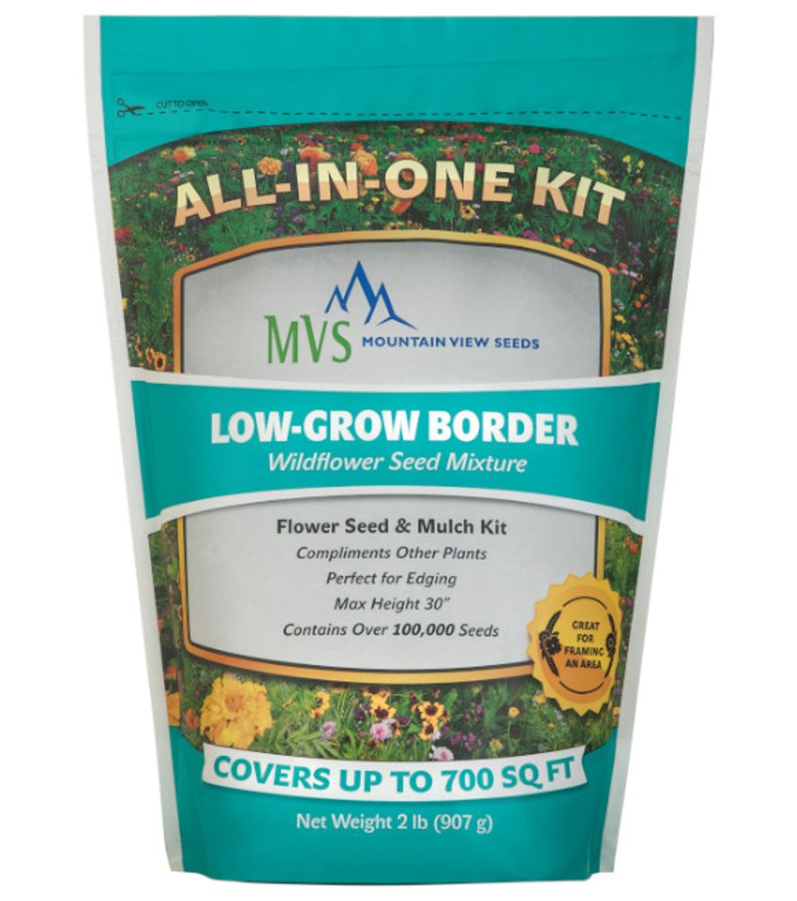 Mountain View Seeds, Low-Grow Border Wildflower Seed Mixture, 2 lb