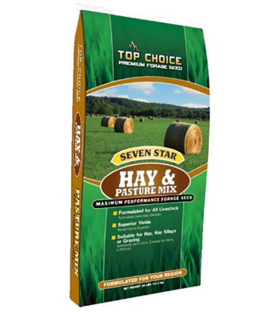 Top Choice, Seven Star Hay & Pasture Seed Mix, 25 lb