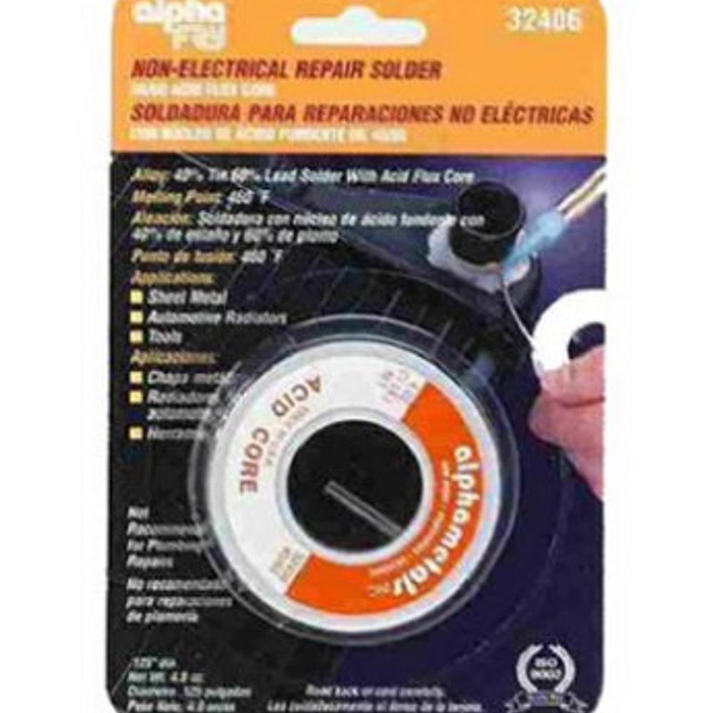 Alpha Metals Leaded Non-Electrical Solder, .125 Diameter, 4 oz.