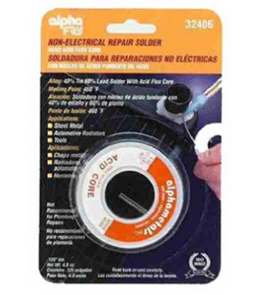 Alpha Metals Leaded Non-Electrical Solder, .125 Diameter, 4 oz.