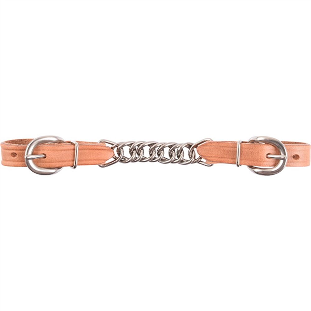 Martin Saddlery Flat Chain Curb Strap - Leather/Stainless Steel