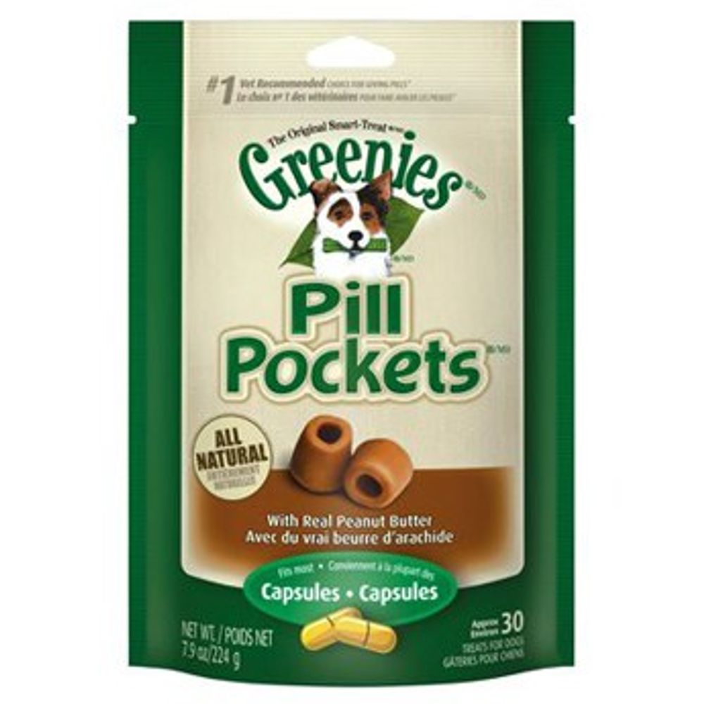 Greenies Pill Pocket Dog Treats, Peanut Butter, 30 pk.