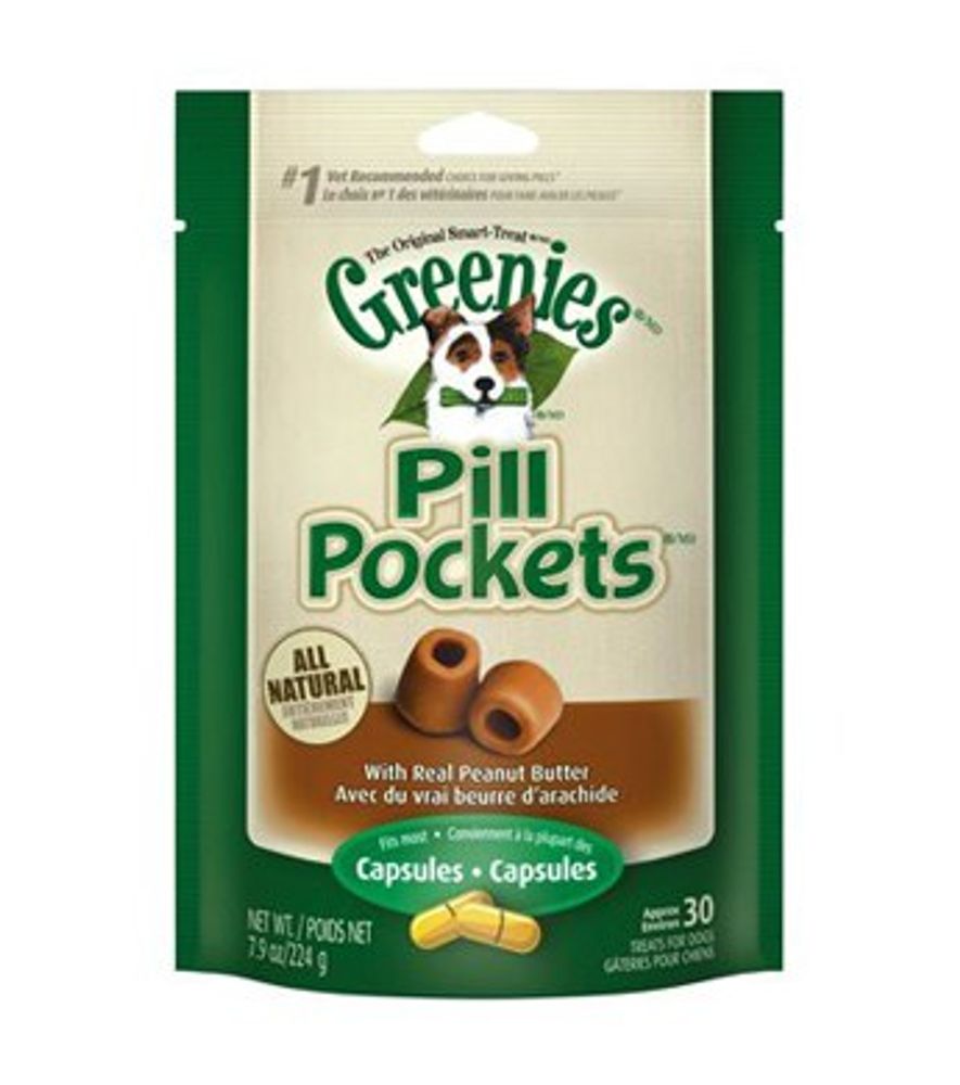 Greenies Pill Pocket Dog Treats, Peanut Butter, 30 pk.