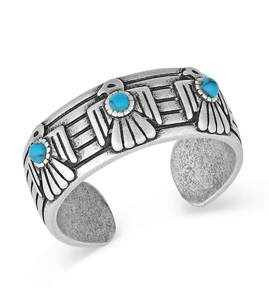 Montana Silversmiths Rising Above Thunderbird Turquoise Ring, RG4905