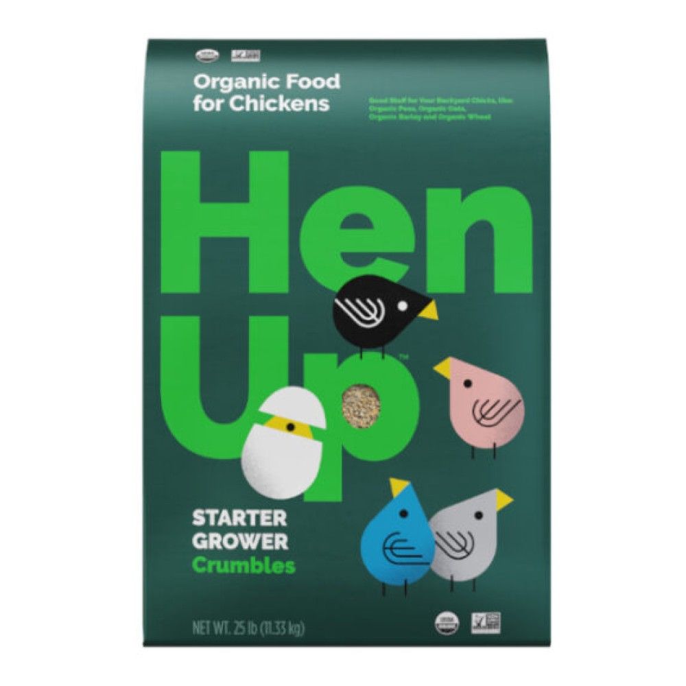 Hen Up, Organic Starter Grower Crumbles Chicken Food
