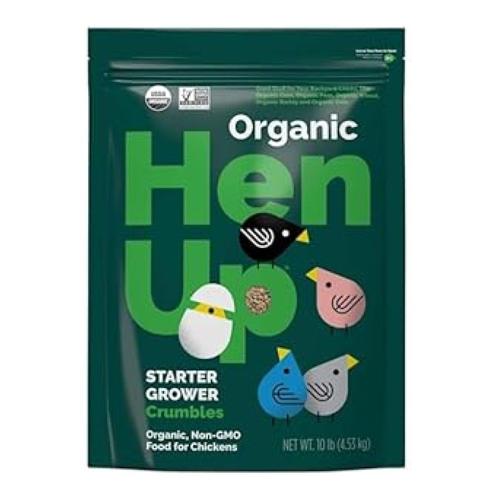 Hen Up, Organic Starter Grower Crumbles Chicken Food