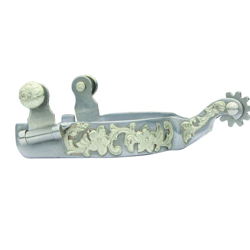 Professional's Choice Men's Silver/Steel Floral Shank Spur