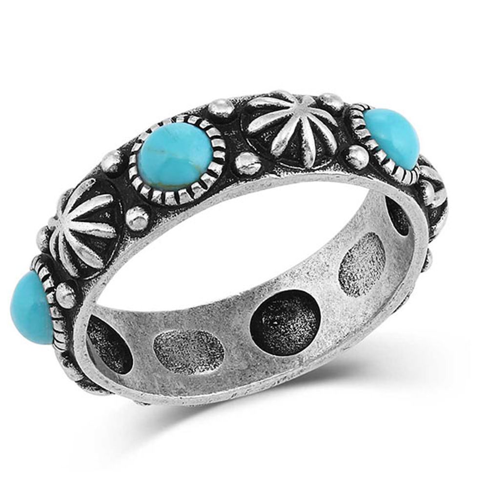 Montana Silversmiths Starlight Starbrite Stone Turquoise Silver Ring, RG5031