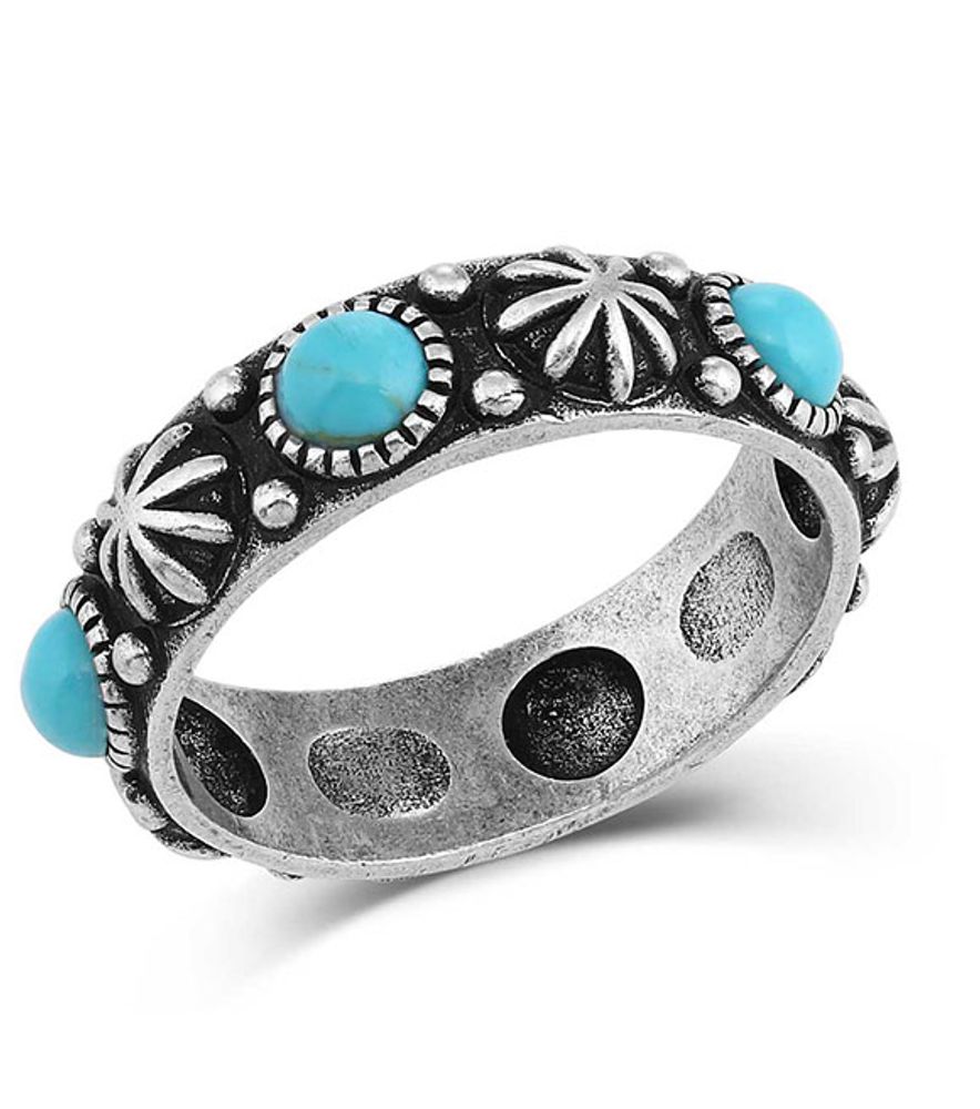 Montana Silversmiths Starlight Starbrite Stone Turquoise Silver Ring, RG5031