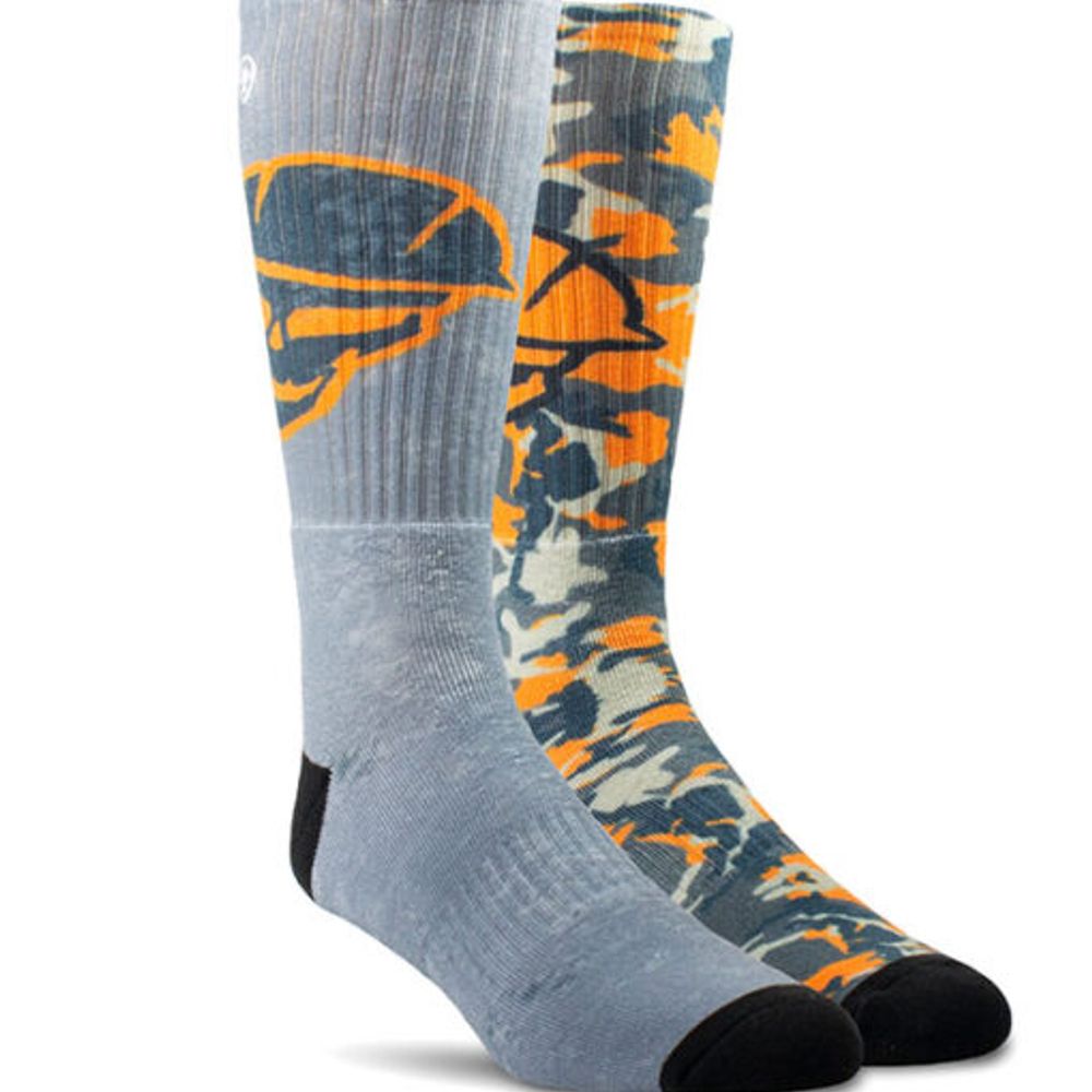 Ariat, Roughneck Graphic Crew Work Sock 2 Pair, AR2534
