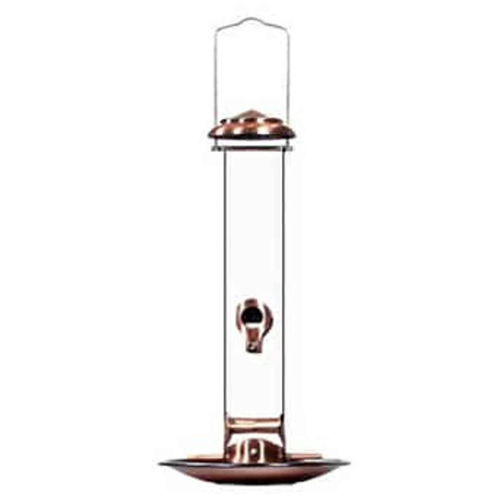 Audubon, Copper Bird Tube Feeder & Tray