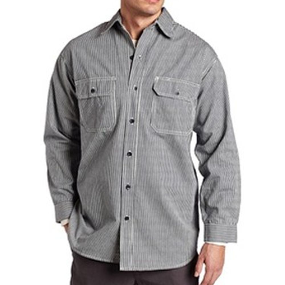 Prison Blues Men's Long Sleeve Button-Down Hickory Logger Shirt