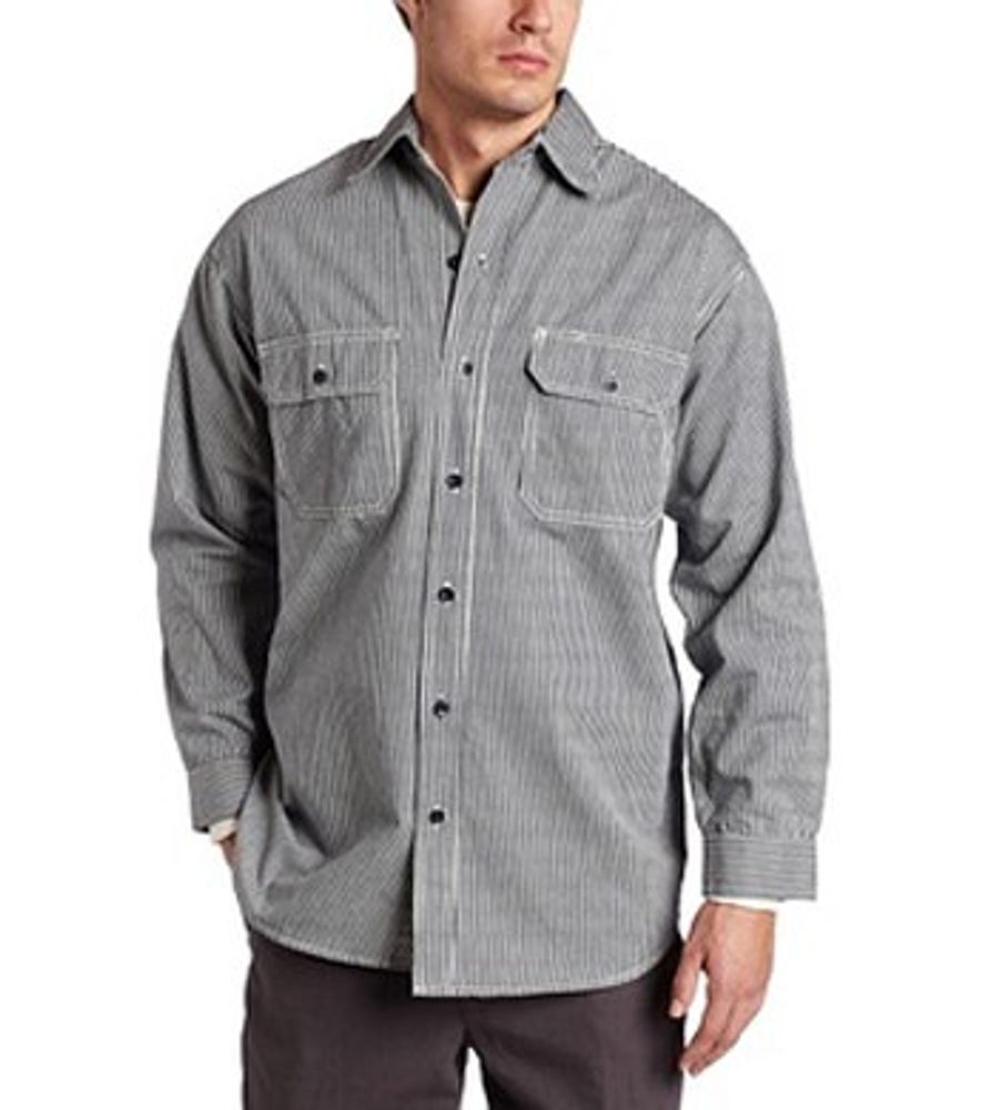 Prison Blues Men's Long Sleeve Button-Down Hickory Logger Shirt