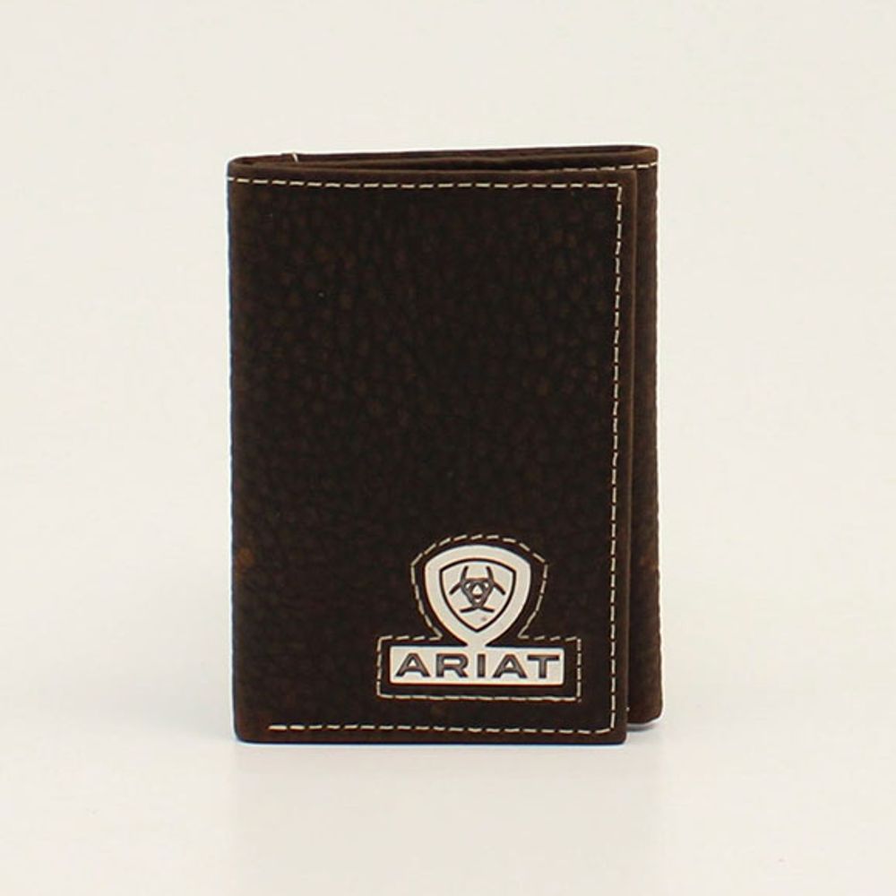 Ariat Men's Trifold Logo Brown Leather Wallet, A35468282