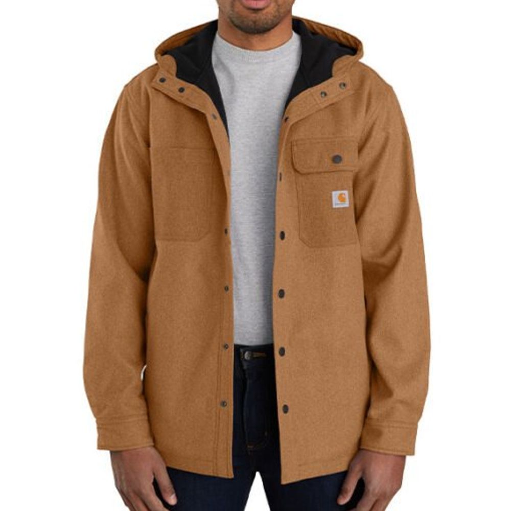 Carhartt, Men's Rain Defender Relaxed Fit Heavyweight Hooded Shirt Jacket, 105022