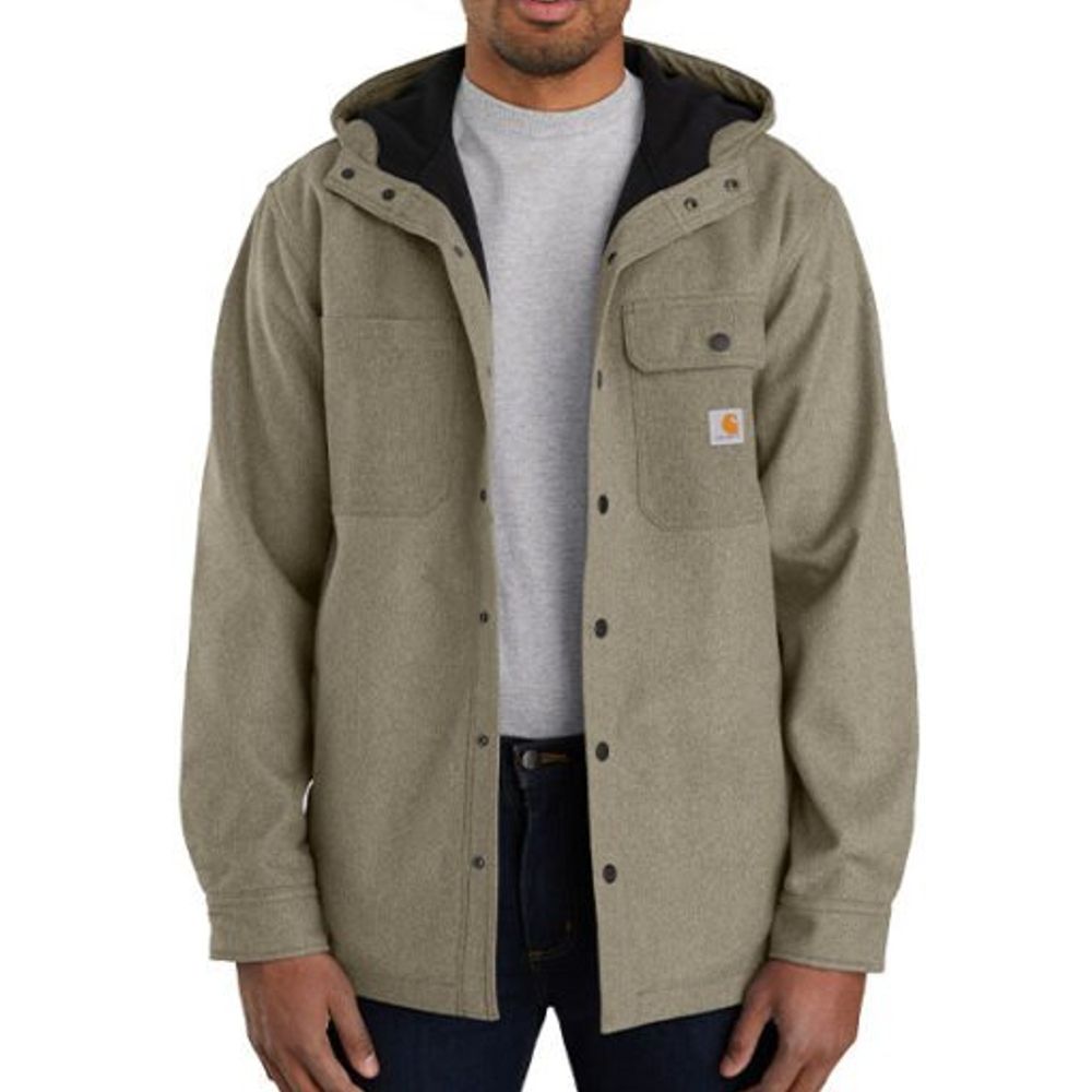 Carhartt, Men's Rain Defender Relaxed Fit Heavyweight Hooded Shirt Jacket, 105022