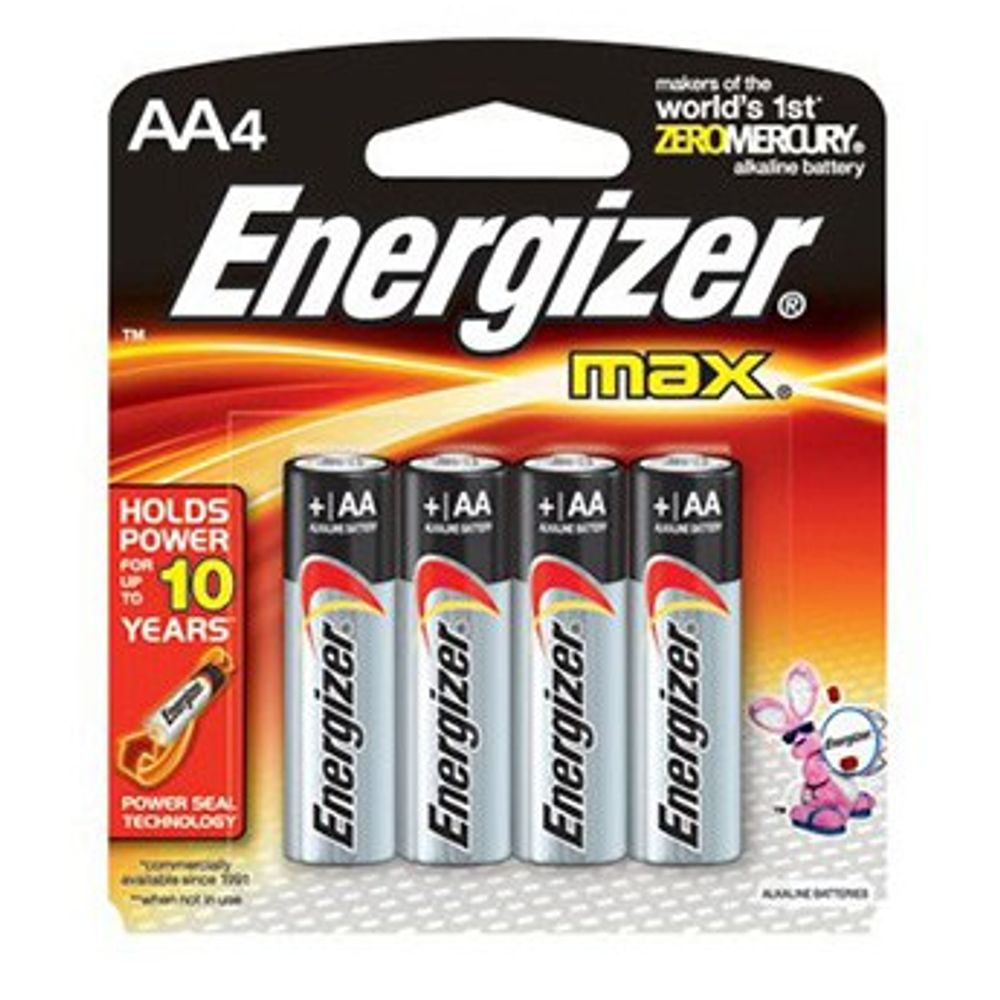 Energizer "AA" Alkaline Batteries, 4 pk.