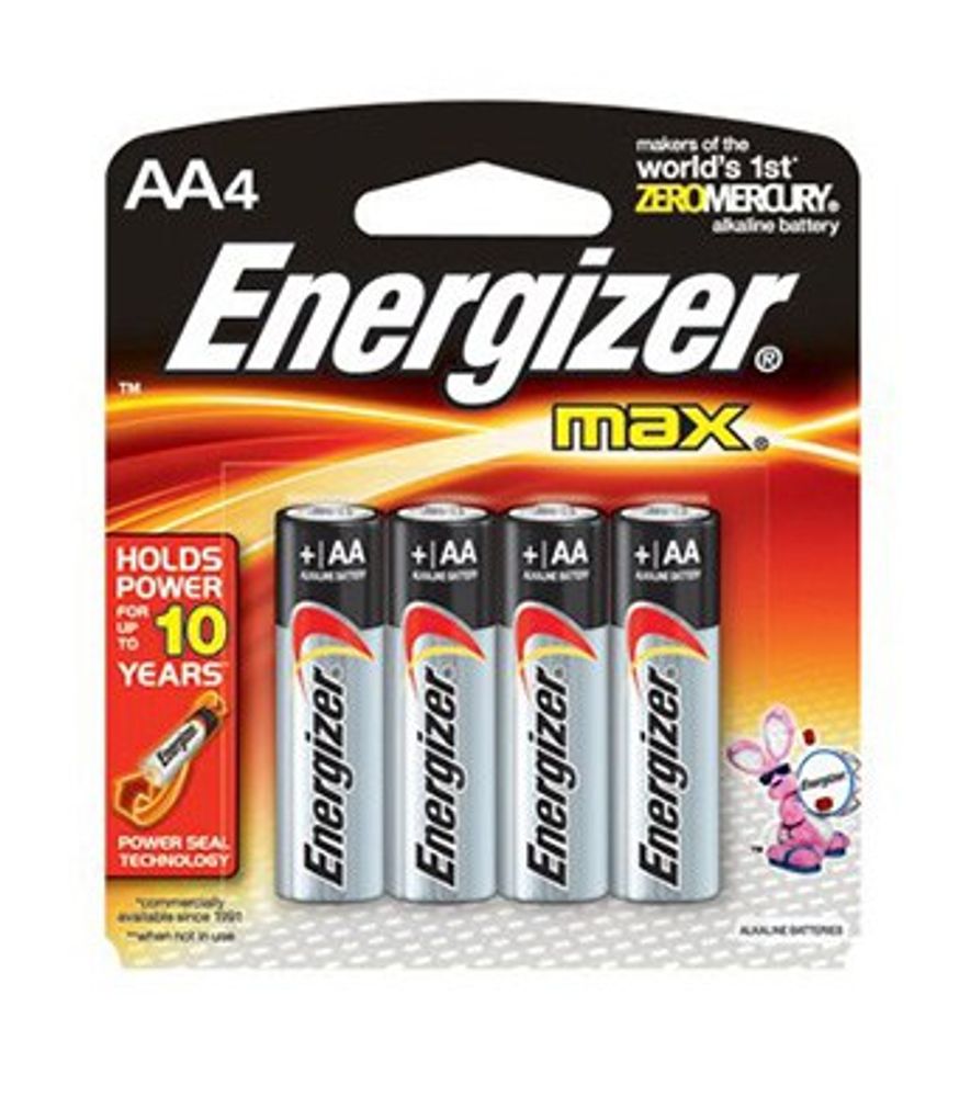 Energizer "AA" Alkaline Batteries, 4 pk.