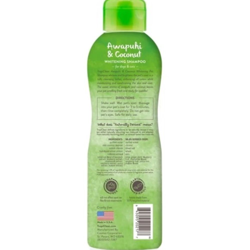 TropiClean, Awapuhi & Coconut Whitening Pet Shampoo, 20 oz
