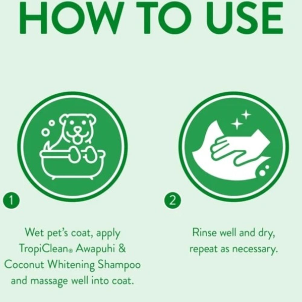 TropiClean, Awapuhi & Coconut Whitening Pet Shampoo, 20 oz