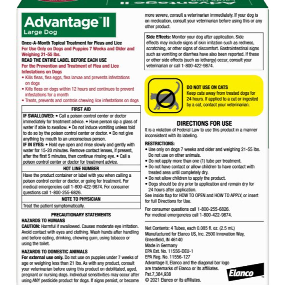Advantage II for Large Dogs, 4 pack
