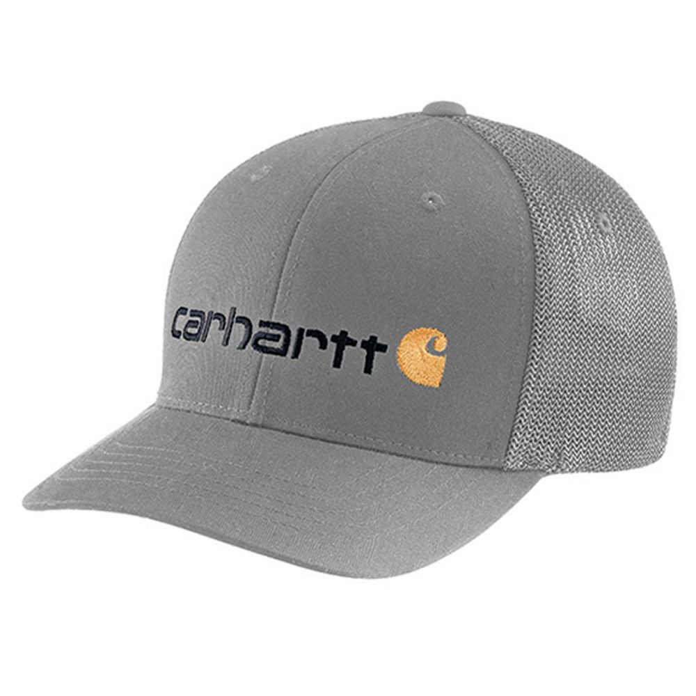 Carhartt, Men's Rugged Flex Fitted Canvas Mesh-Back Logo Graphic Cap, 105353