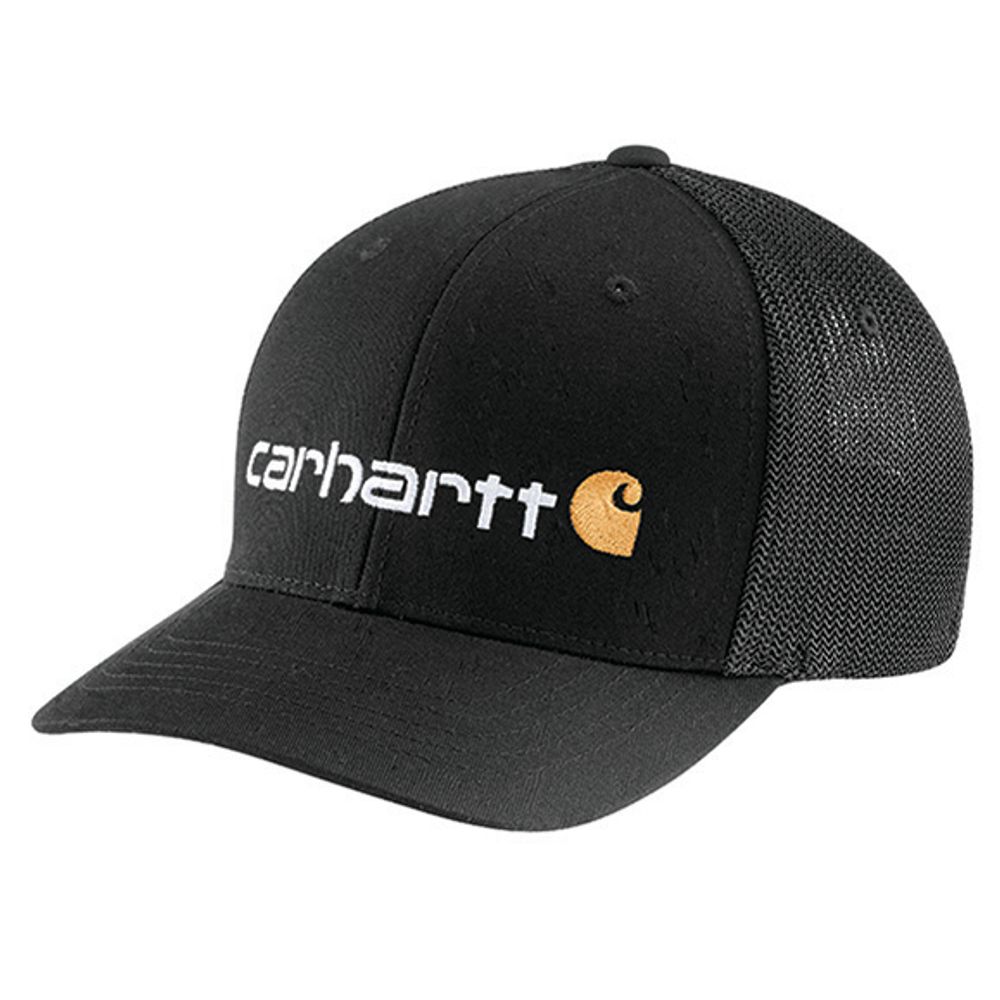 Carhartt, Men's Rugged Flex Fitted Canvas Mesh-Back Logo Graphic Cap, 105353