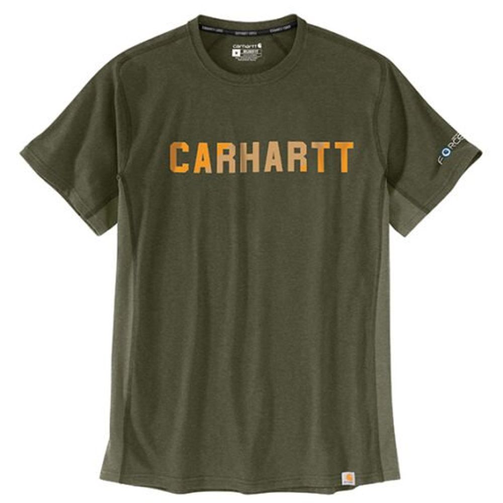 Carhartt, Force Men's Relaxed Fit Midweight Short-Sleeve Block Logo Graphic T-Shirt, 105203