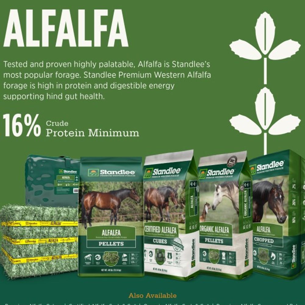 Standlee, Certified Alfalfa Grab & Go Compressed Bale, 50 lb