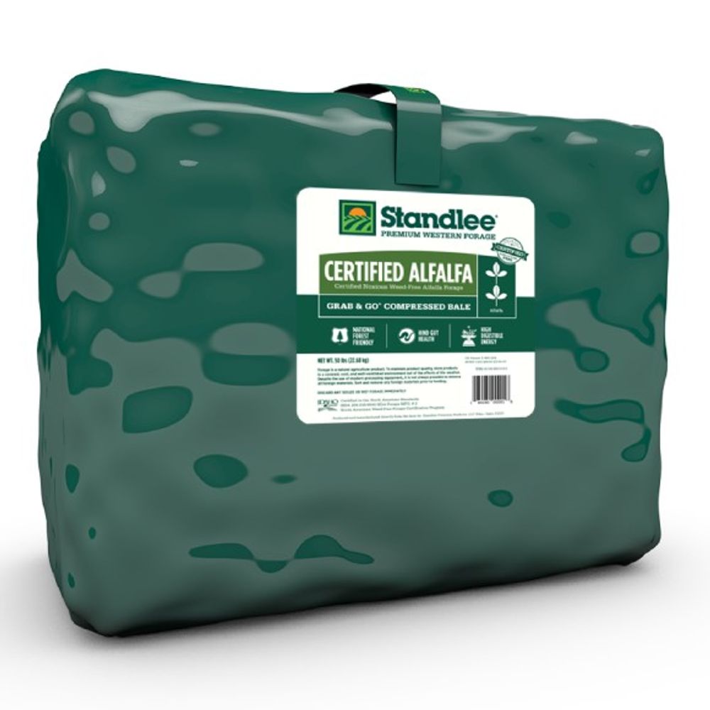 Standlee, Certified Alfalfa Grab & Go Compressed Bale, 50 lb