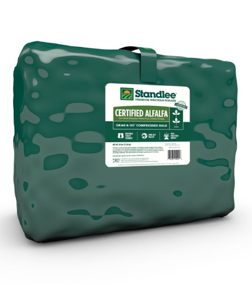 Standlee, Certified Alfalfa Grab & Go Compressed Bale, 50 lb