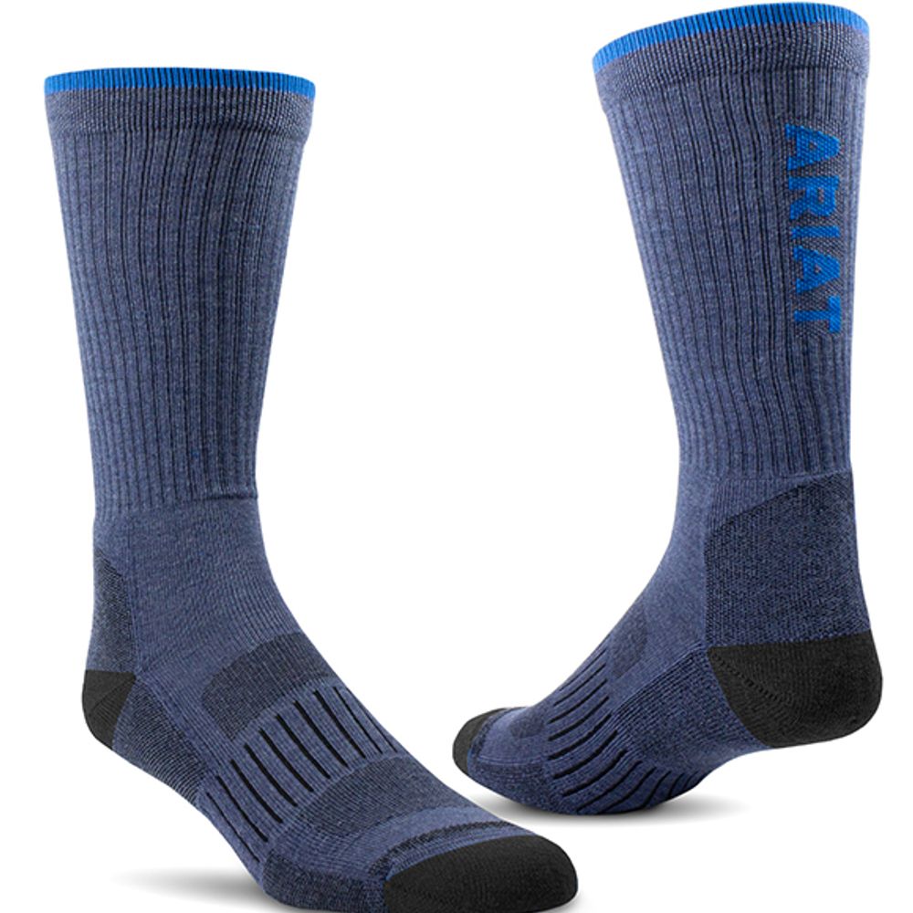Ariat High Performance Crew Tek Work Sock 2 Pair Pack, AR2909