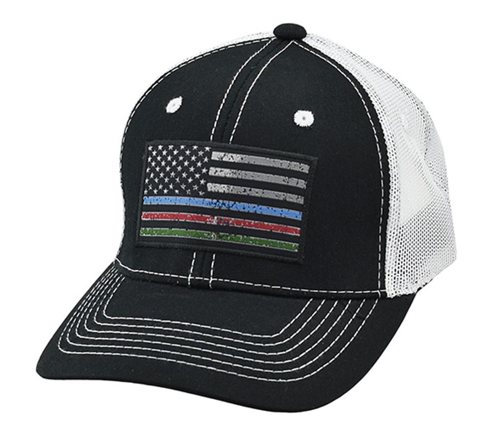 Justin, Men's Front Line Patch Black Mesh-Back Ball Cap, JCBC514