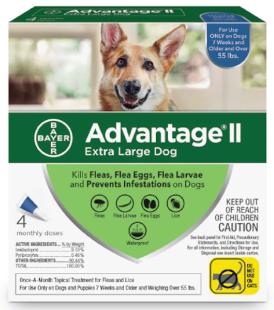 Advantage, II Extra Large Dog, 4 pack