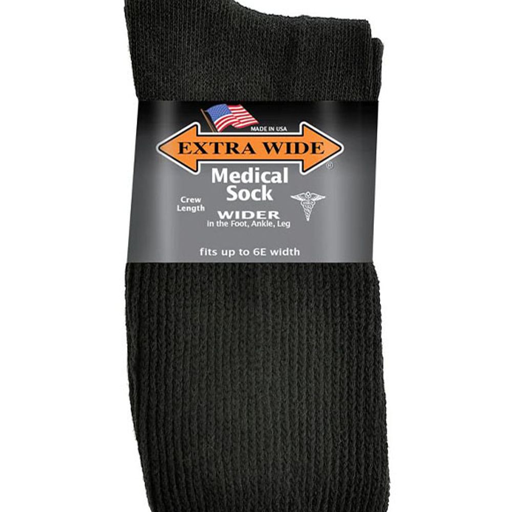 Extra Wide Athletic Crew Socks, 6000