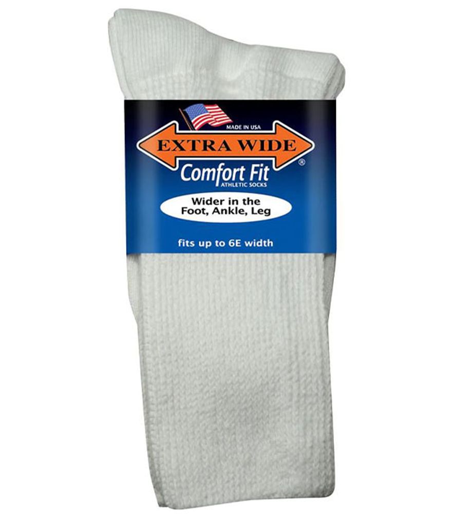 Extra Wide Athletic Crew Socks, 6000