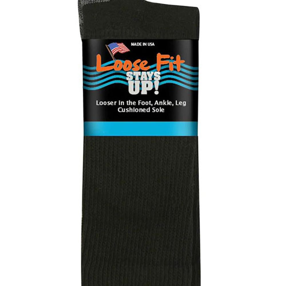 Extra Wide Loose Fit Stays Up Cotton Casual Crew socks, 781