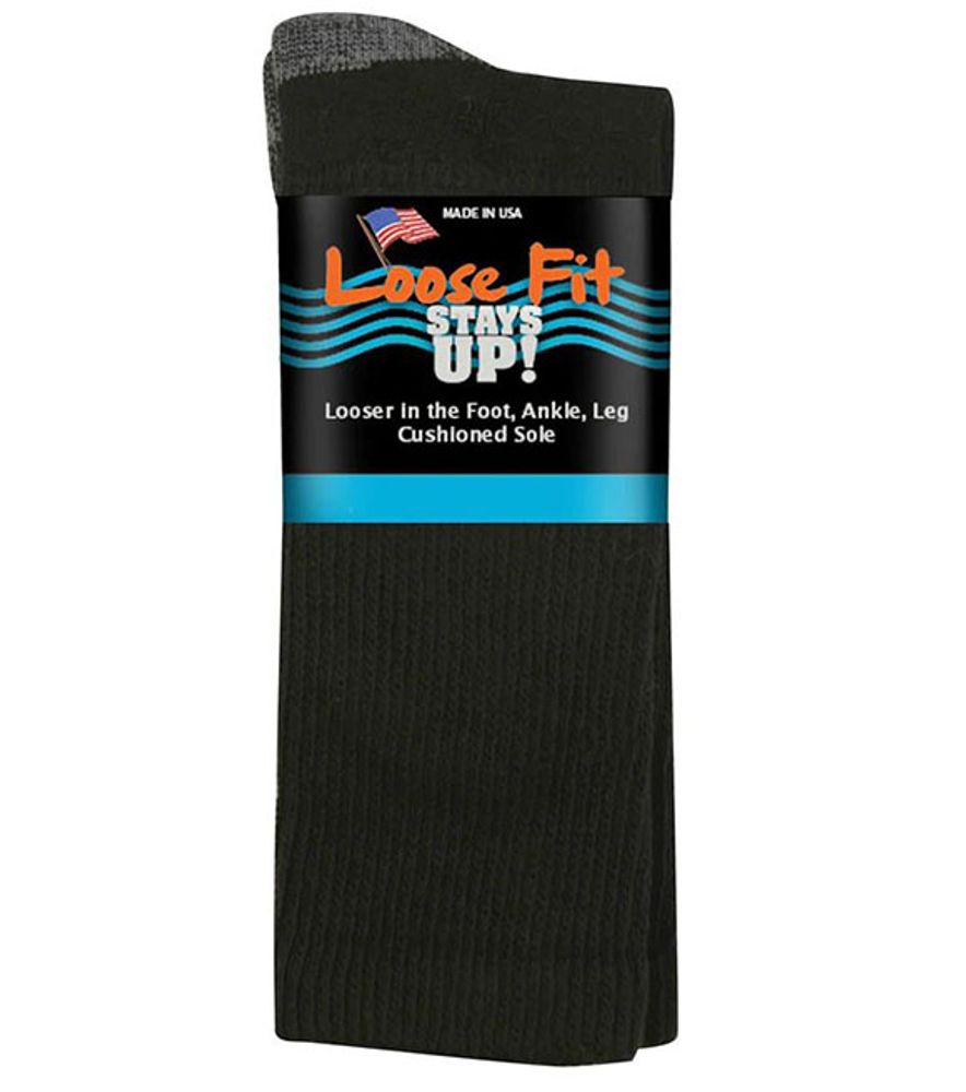 Extra Wide Loose Fit Stays Up Cotton Casual Crew socks, 781