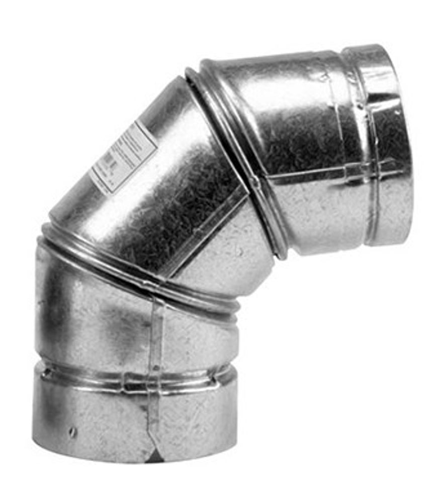 Pellet Stove Elbow, 90 Degrees, Type L, 4 in.