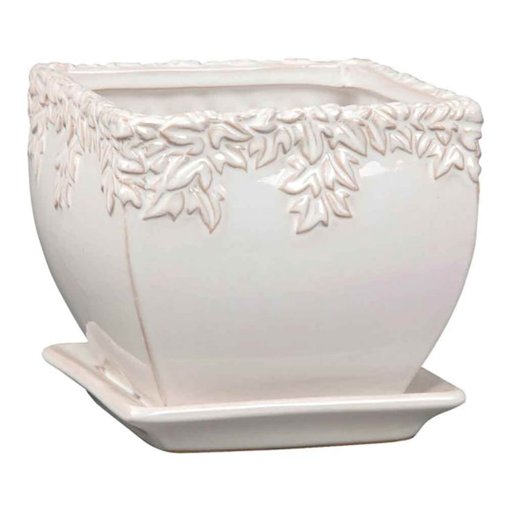 Border Concepts, Ivy League Square 8" Moonstone Planter, 521385